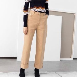 & Other Stories Khaki Tan Wide Leg Jeans size 26